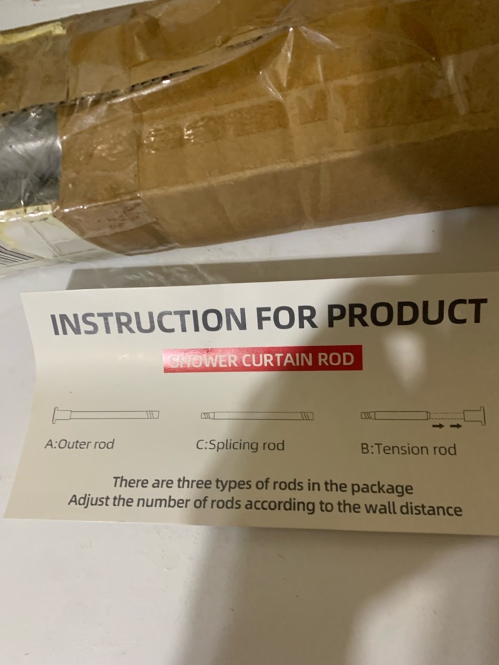 Amazon Silver Tension Shower Rod with Installation Guide